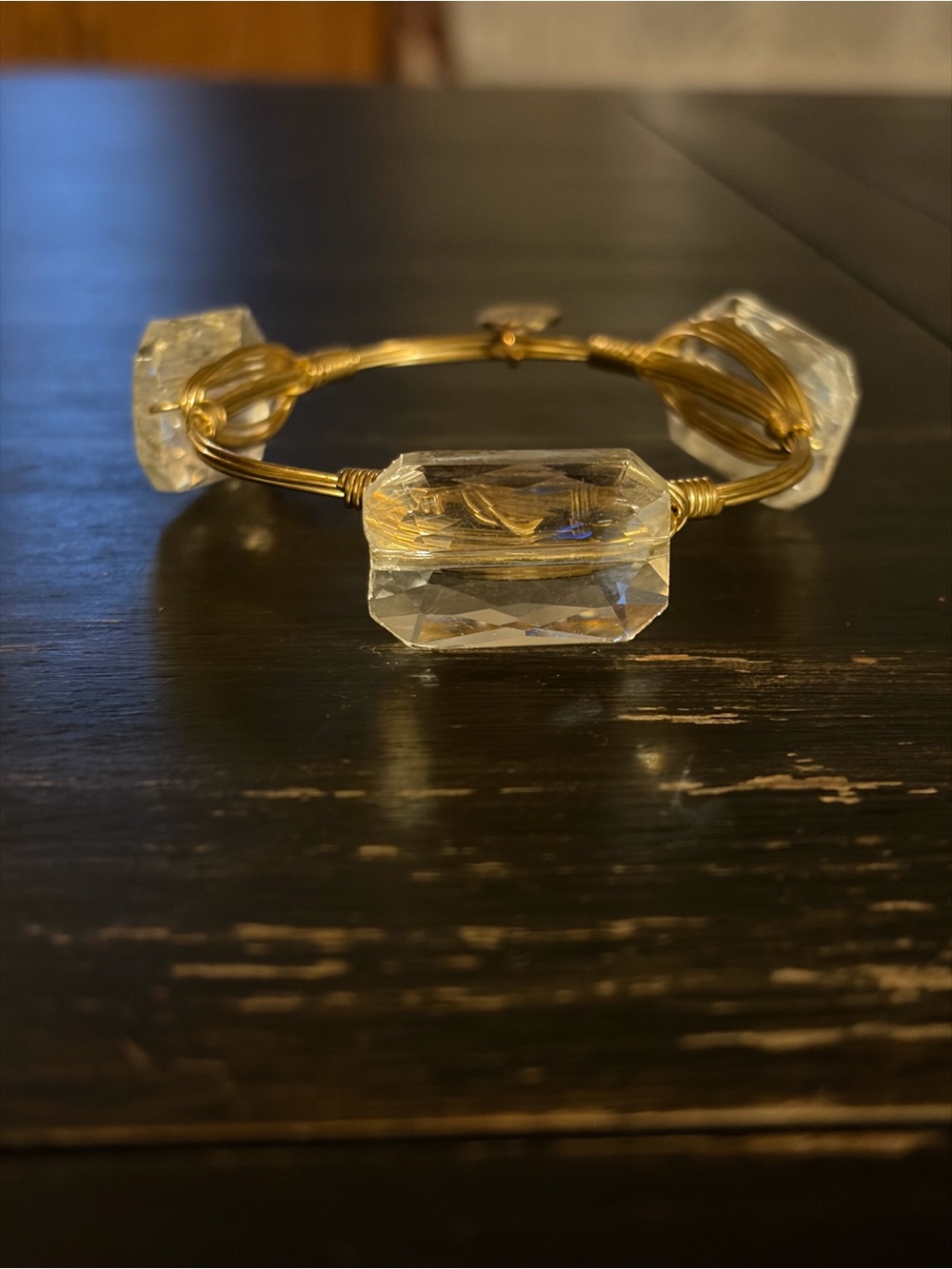 Bourbon and Bowties Glass and Wire Bracelet